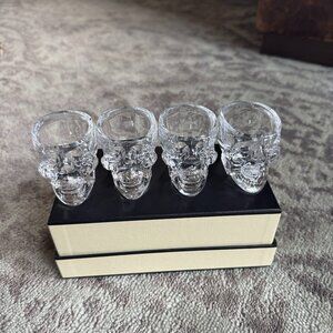 Crystal Head Vodka Skull Shot Glasses, Set of 4.